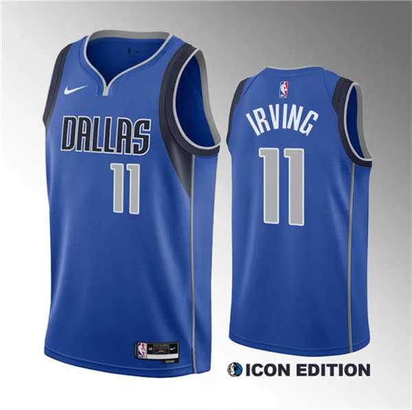 Mens Dallas Mavericks #11 Kyrie Irving Blue Icon Edition Stitched Basketball Jersey Dzhi
